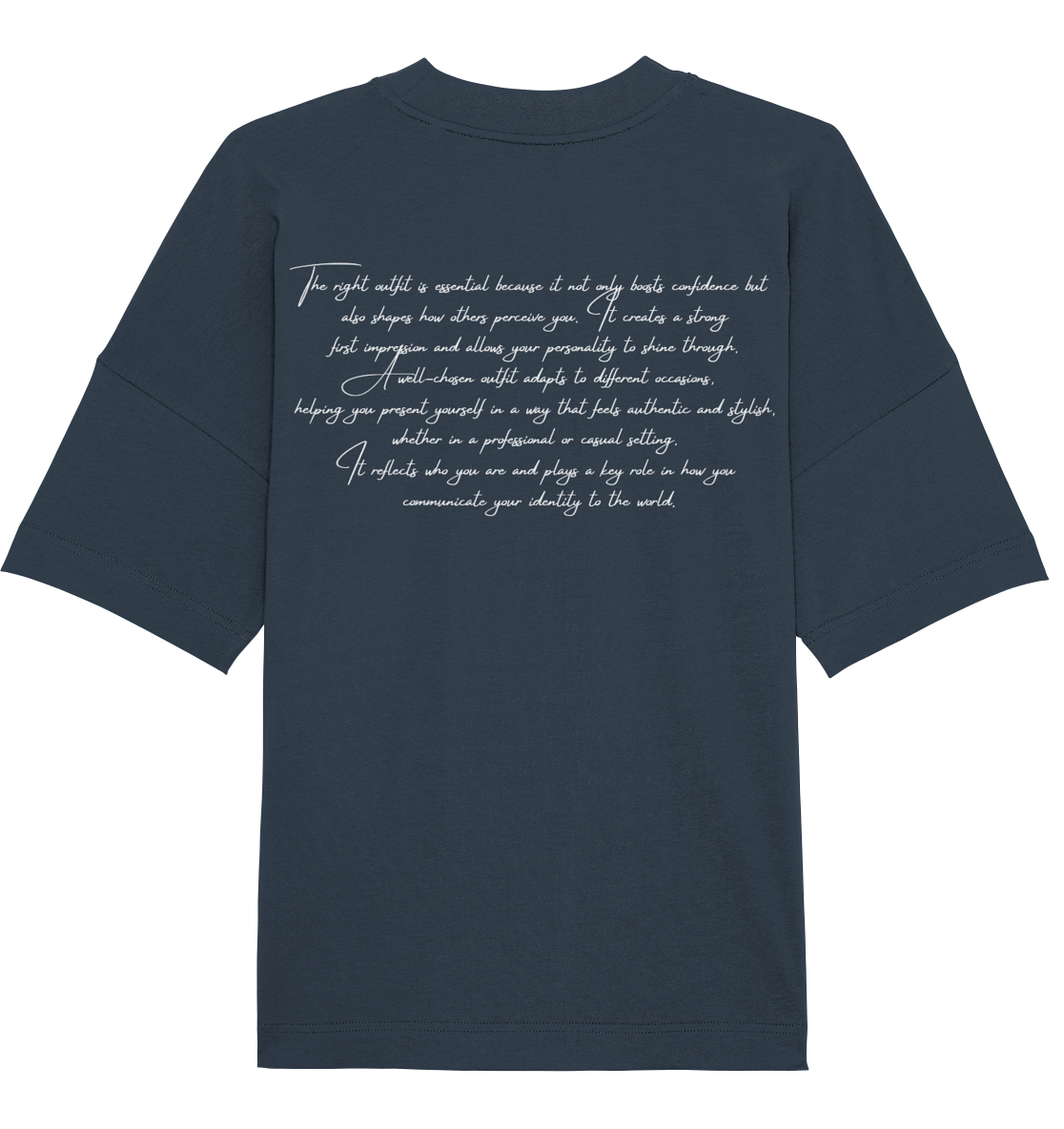 OVERSIZE SHIRT WITH TEXT DESIGN "THE RIGHT OUTFIT" WHITE