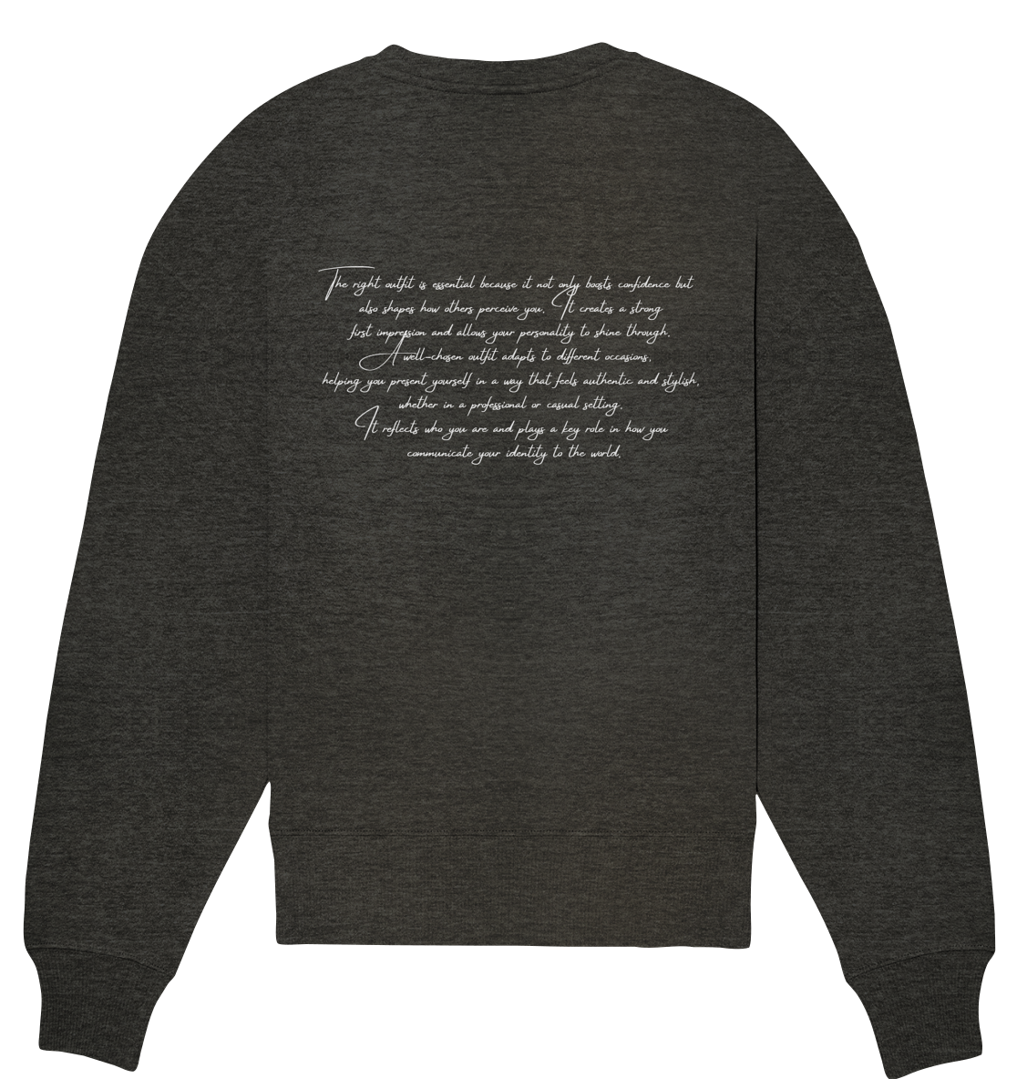 OVERSIZE SWEATSHIRT WITH TEXT DESIGN "THE RIGHT OUTFIT" WHITE