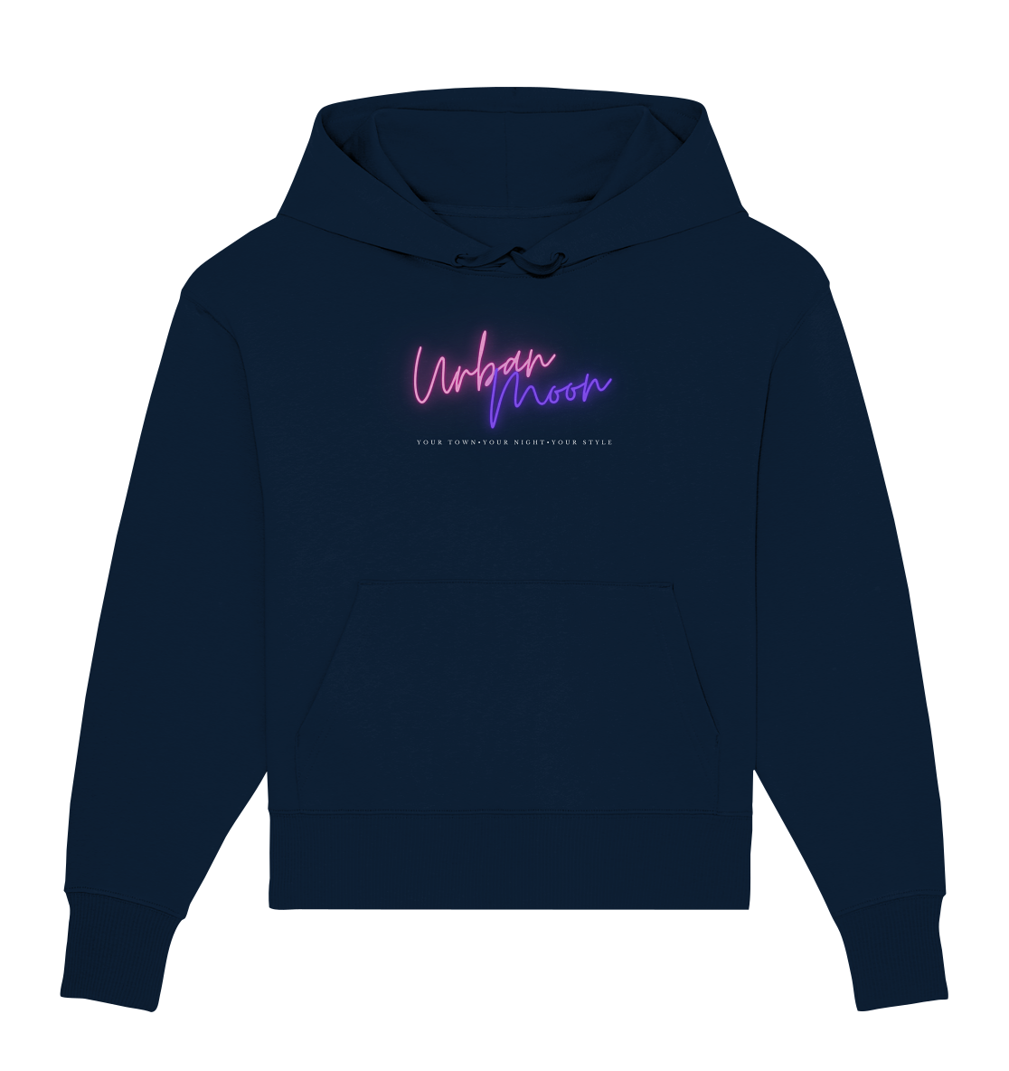 OVERSIZE HOODIE "URBAN MOON CLUB NIGHT" - Organic Oversize Hoodie