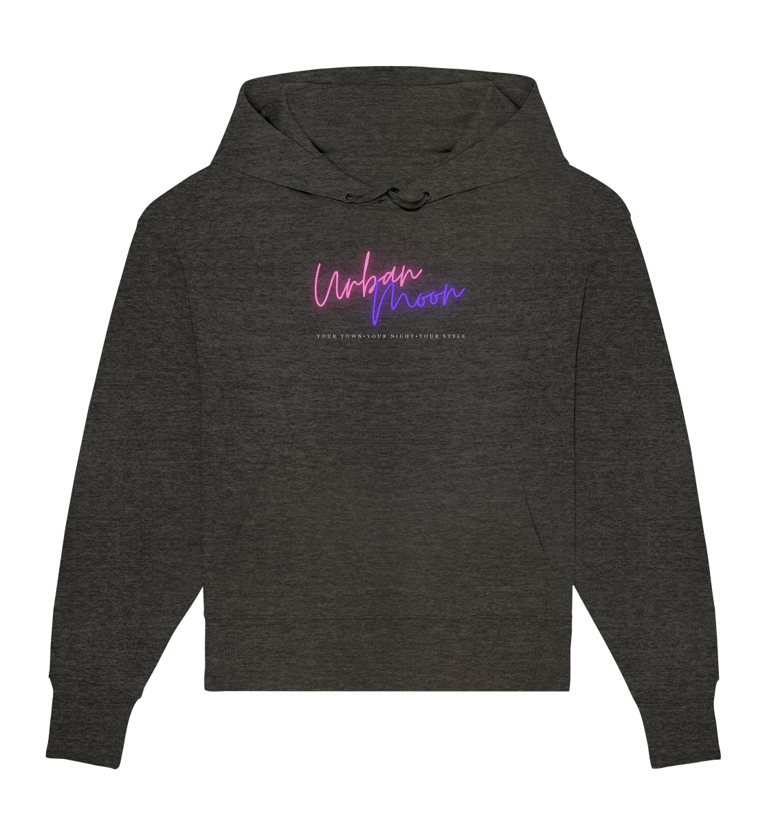 OVERSIZE HOODIE "URBAN MOON CLUB NIGHT" - Organic Oversize Hoodie