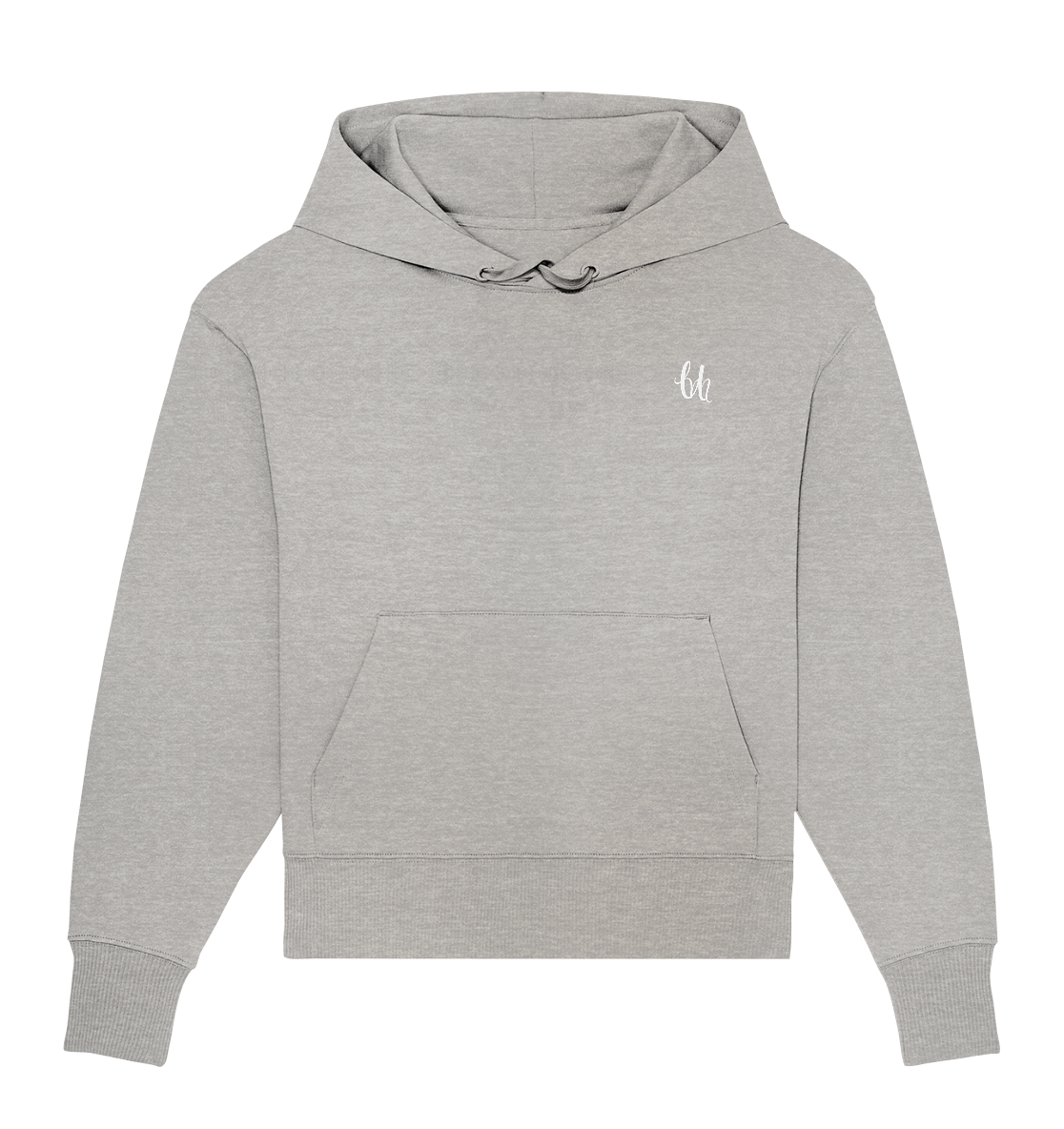 OVERSIZE HOODIE WITH TEXT DESIGN "THE RIGHT OUTFIT" WHITE - Organic Oversize Hoodie