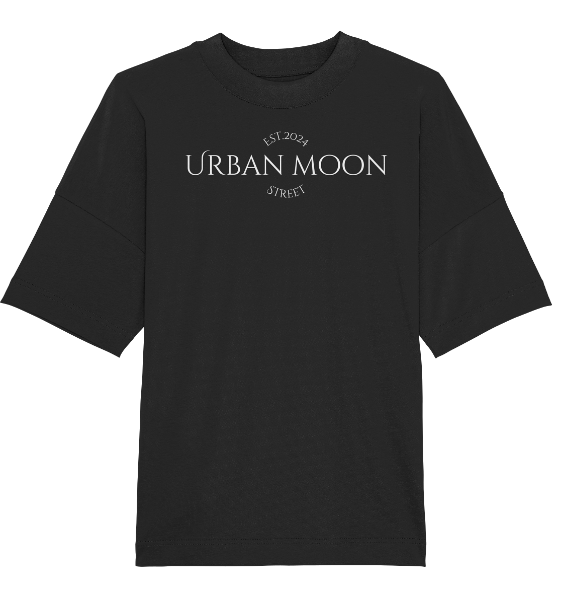 OVERSIZE SHIRT WITH CLASSIC DESIGN "URBAN MOON STREET EST.2024 WHITE