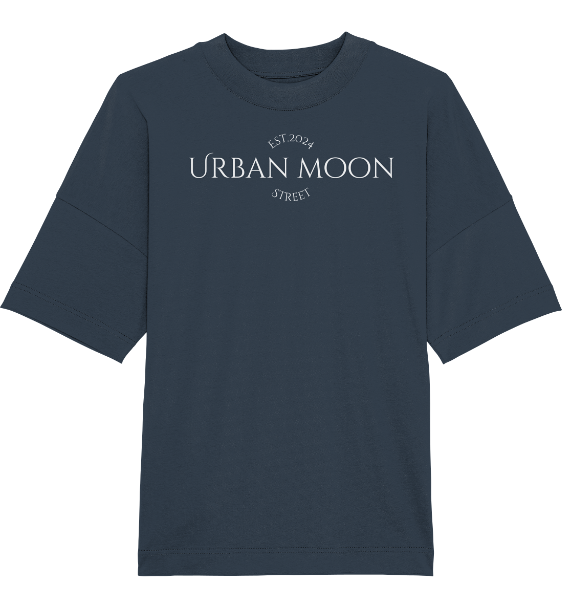 OVERSIZE SHIRT WITH CLASSIC DESIGN "URBAN MOON STREET EST.2024 WHITE