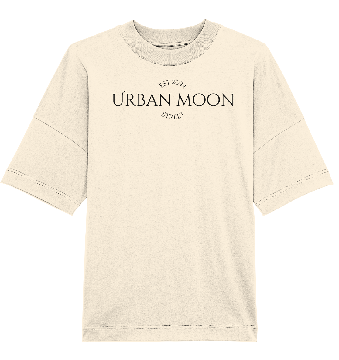 OVERSIZE SHIRT WITH CLASSIC DESIGN "URBAN MOON STREET EST.2024 BLACK