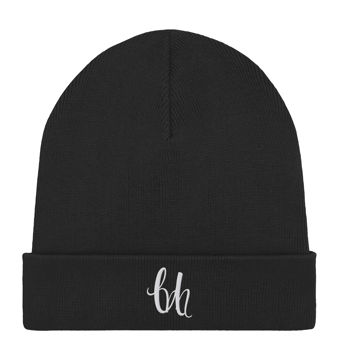 RIBBED BEANIE "UM" TRADEMARK WHITE EMPROIDERED