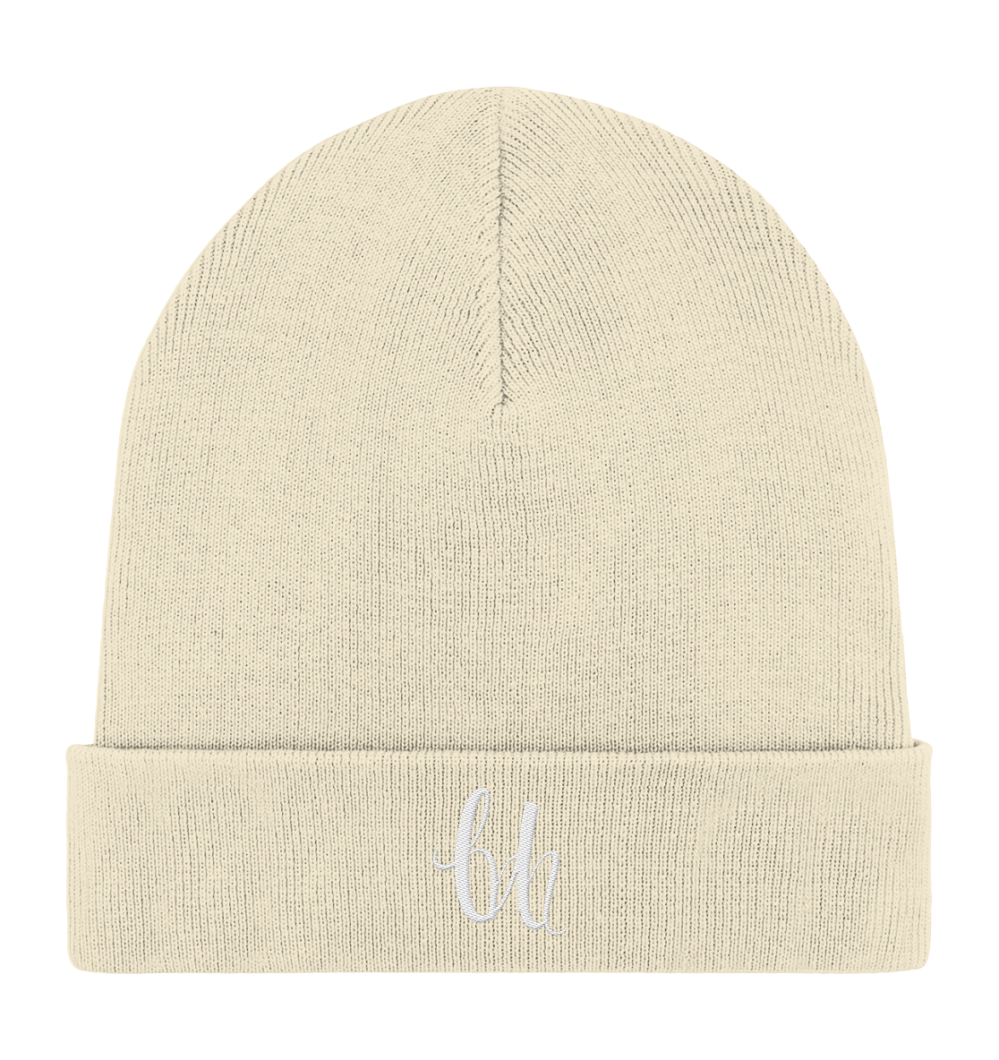 RIBBED BEANIE "UM" TRADEMARK WHITE EMPROIDERED